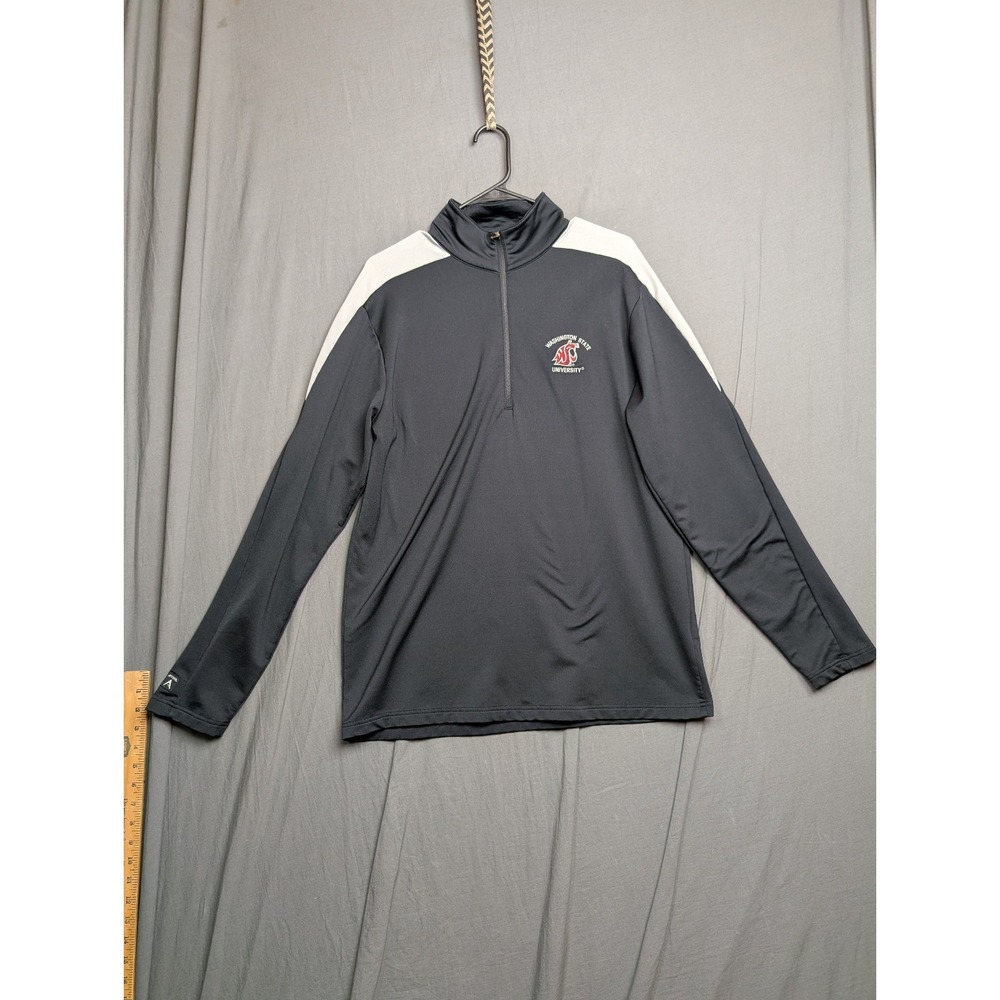 Antigua Men's Black Jacket 1/4 Zip Washington State Medium